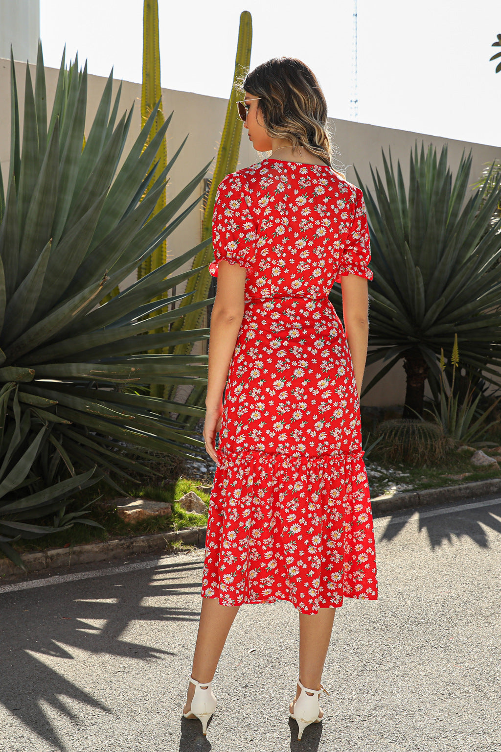 Women's Summer Boho V-Neck Beach Dress