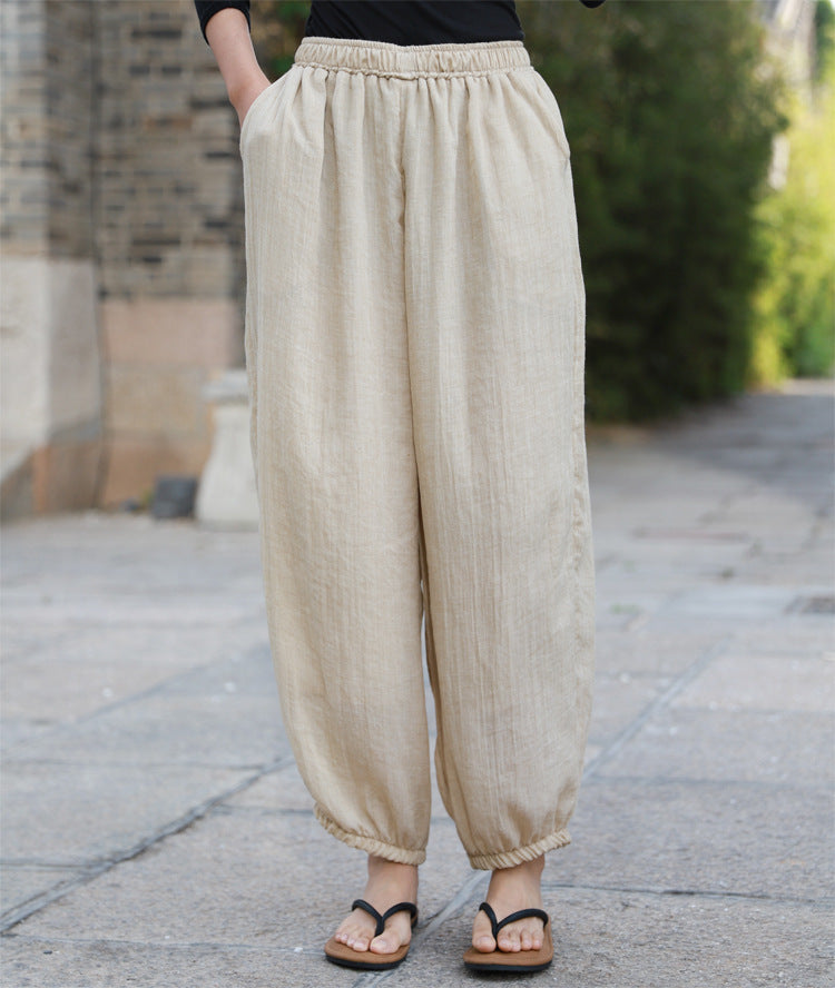 Women's Linen Cotton Loose Lounge Pants