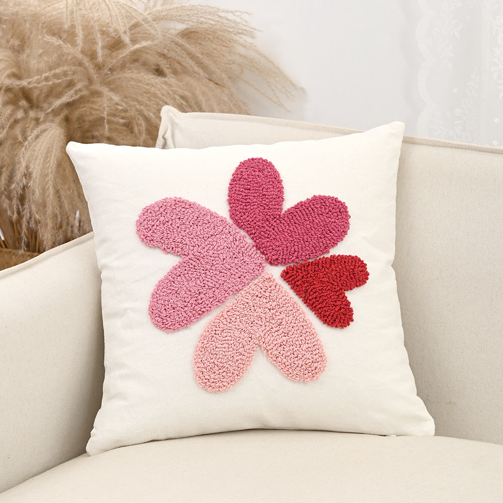 Embroidery Heart Cute Sofa Pillow