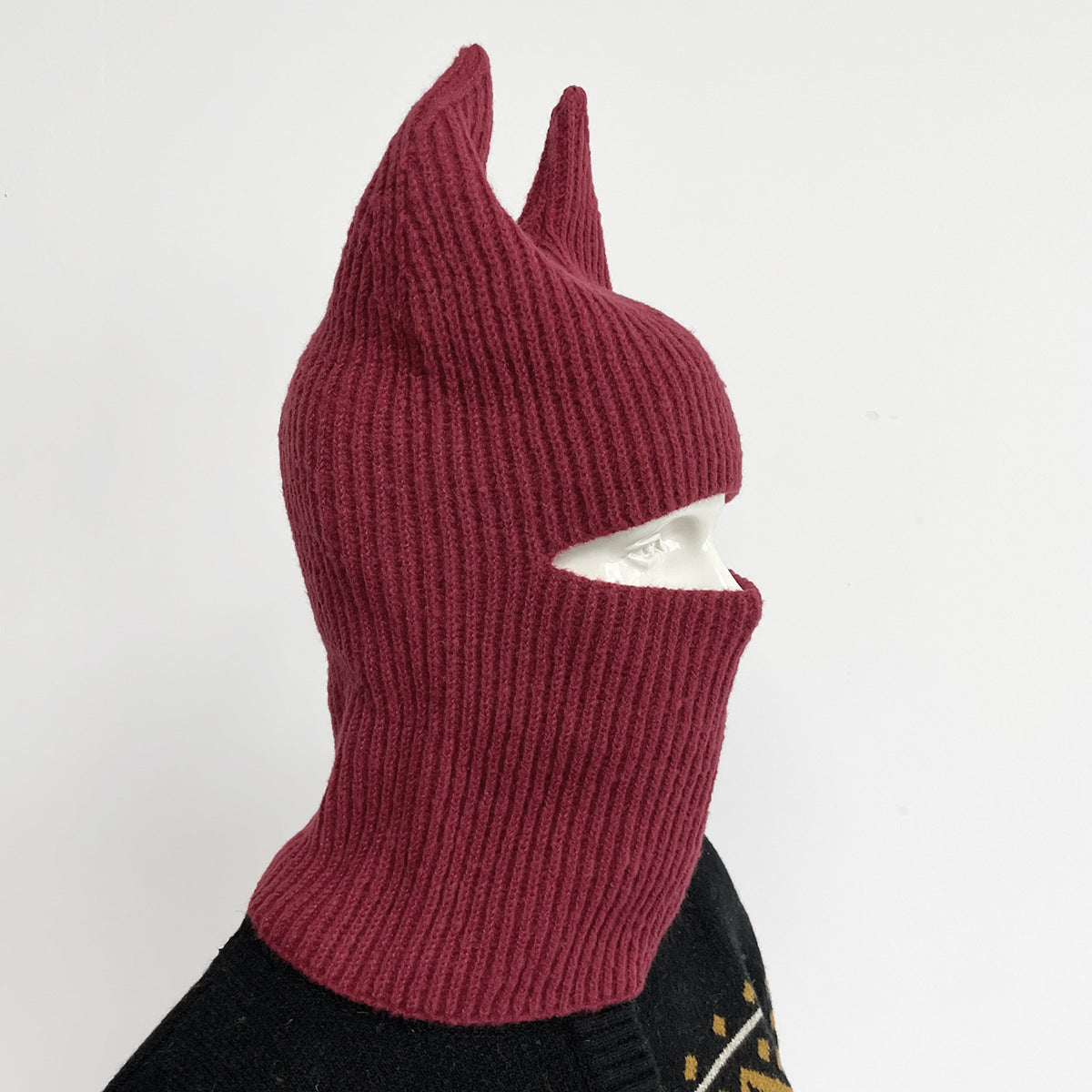 The "Spooky Snuggle" – Halloween Unisex Novelty Knit Beanie & Funny Face Mask