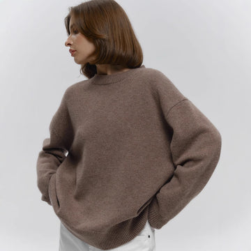 Classic Relaxed-Fit Dark Crewneck Sweater