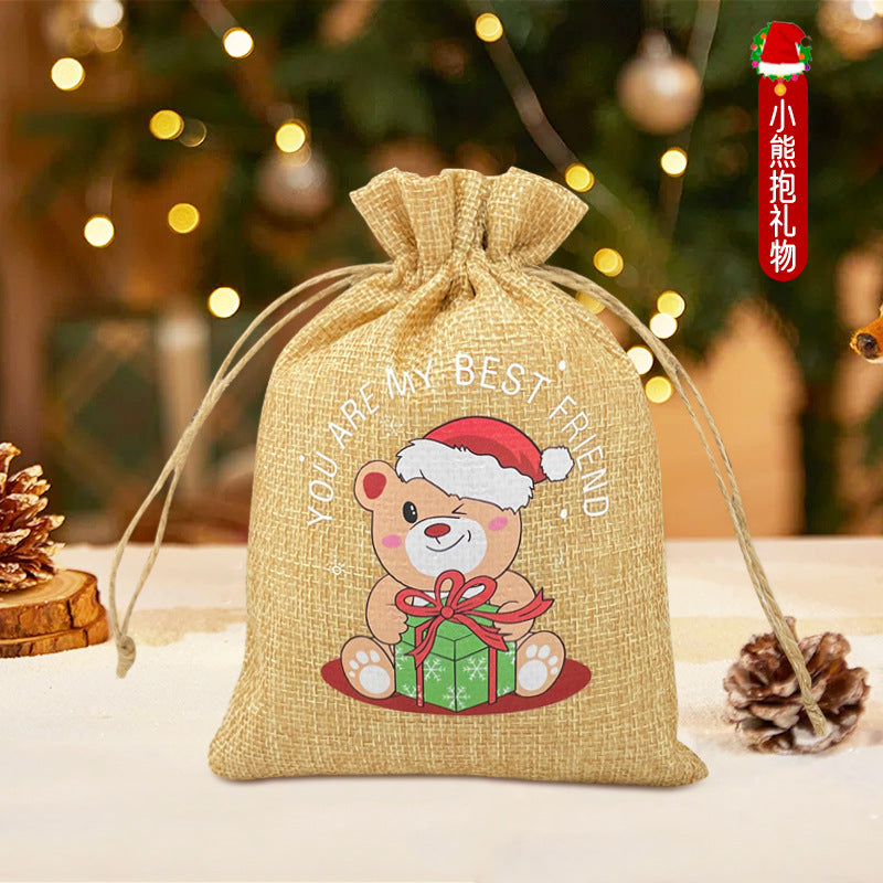 Christmas Drawstring Gift Bag for Apples 24pcs/Set