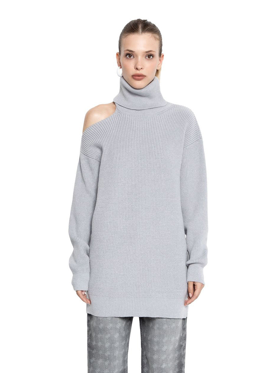 Off-the-Shoulder Cowl Neck Sweater