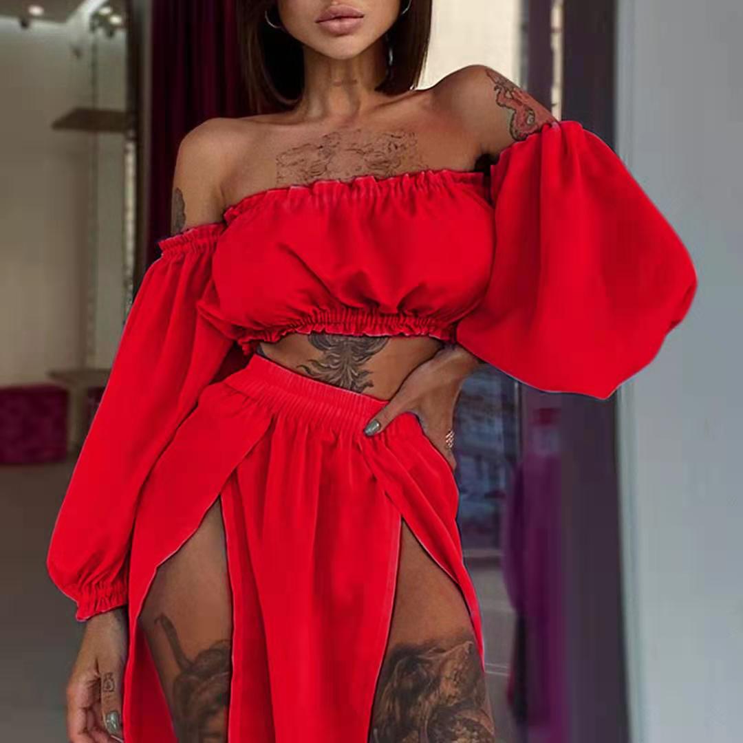 Sexy Off The Shoulder Strapless & High Waist Skirts