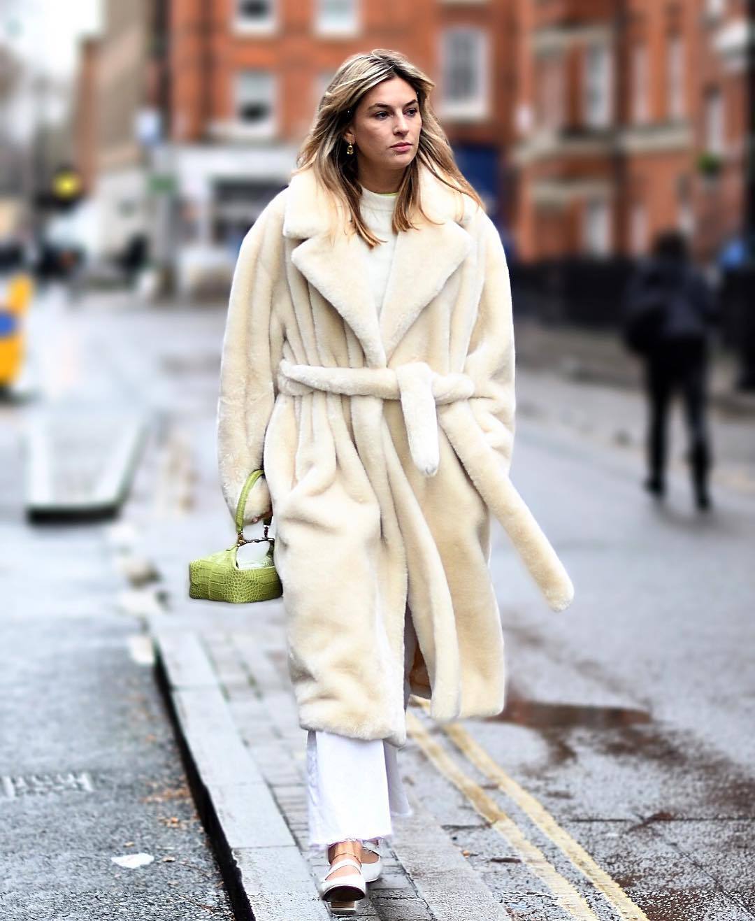 Long Plush Rabbit Hair & Mink Fur-Like Coat