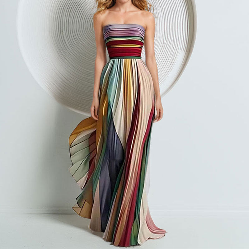 Sexy Strapless Gown Dress – Elegant Bustier Colorful Evening Dress for Women