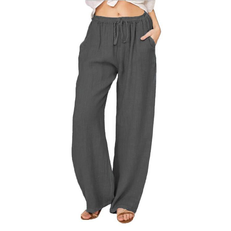 Casual Cotton Linen Plus Sizes Wide Legs Pants