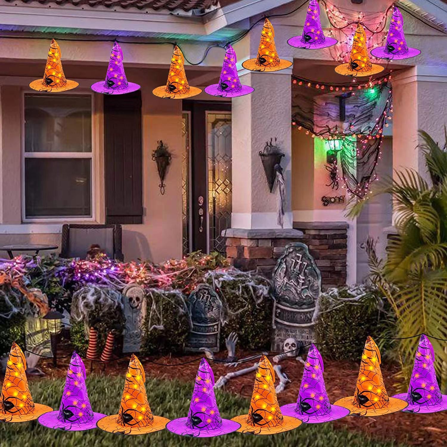 Glowing Witch Hat Light - Spooky Halloween Decor LED Witch Hat