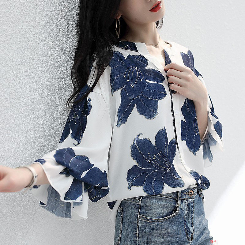 Fairy Summer Chiffon Short Sleeves Women Shirts