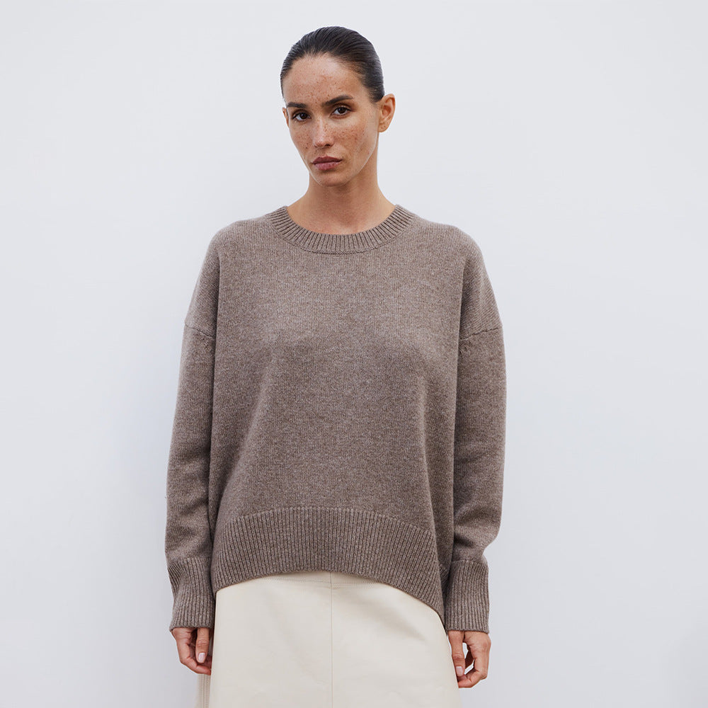 Women's Oversized Round Neck Long Sleeve Sweater