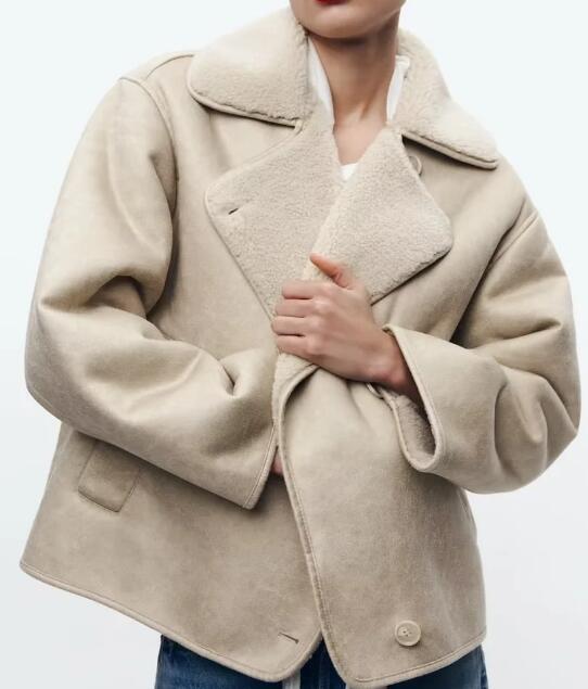 Women's Shearling-Lined Suede Jacket