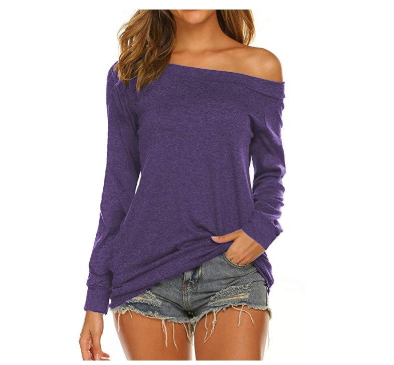 Women's Off-Shoulder Long Sleeve T-Shirt