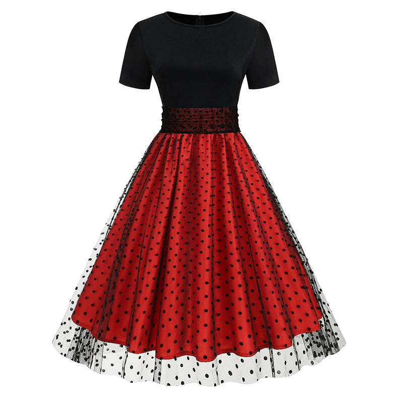 Vintage Short Sleeves Women Midi Dresses-Dresses-Free Shipping at meselling99