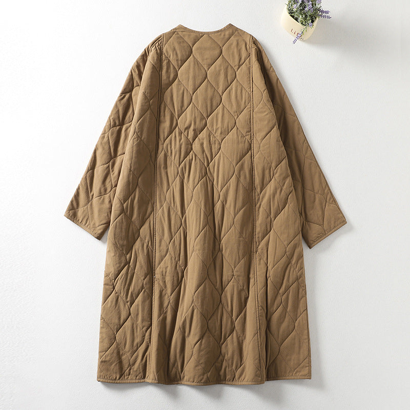 Plus-Size Vintage Cotton-Linen Cardigan Coat