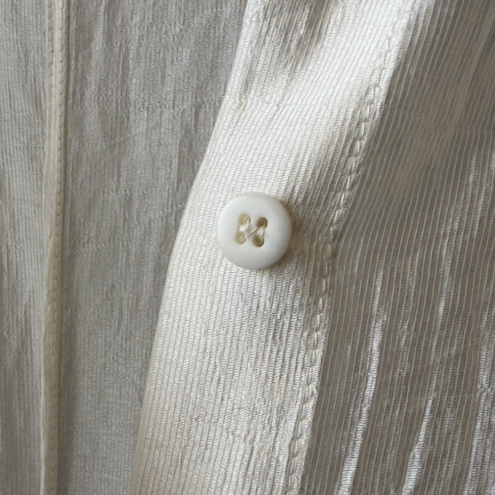 Women's Backless Knotted Shirt – Summer Loose Fit Long Sleeve Sun Protection Blouse-White-M-Free Shipping Leatheretro