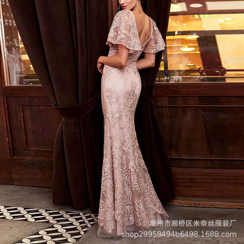 Elegant Handmade Embroidery Plus Sizes Evening Dresses