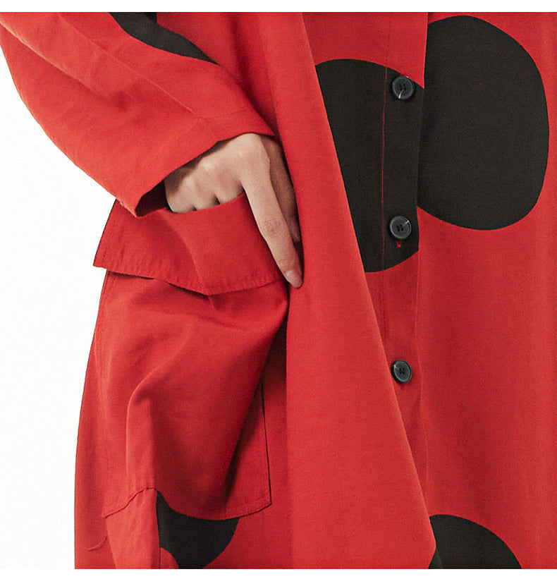 Designed Dot Print Plus Sizes Shirts Coats for Women-Dresses-Free Shipping at meselling99
