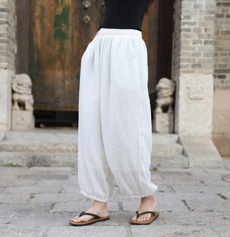 Women's Linen Cotton Loose Lounge Pants