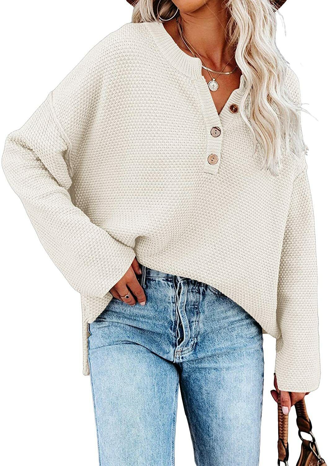 Rodney Cotton Henley Sweater - Camel