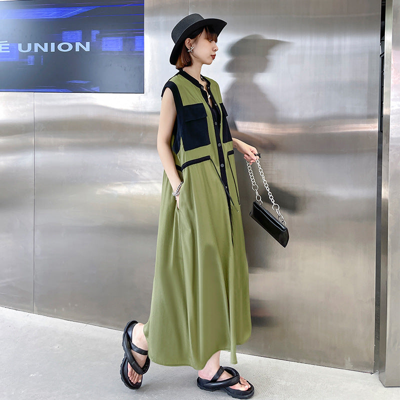 Fashion Summer Sleeveless Long Shirts Dresses-Outerwear-Free Shipping at meselling99