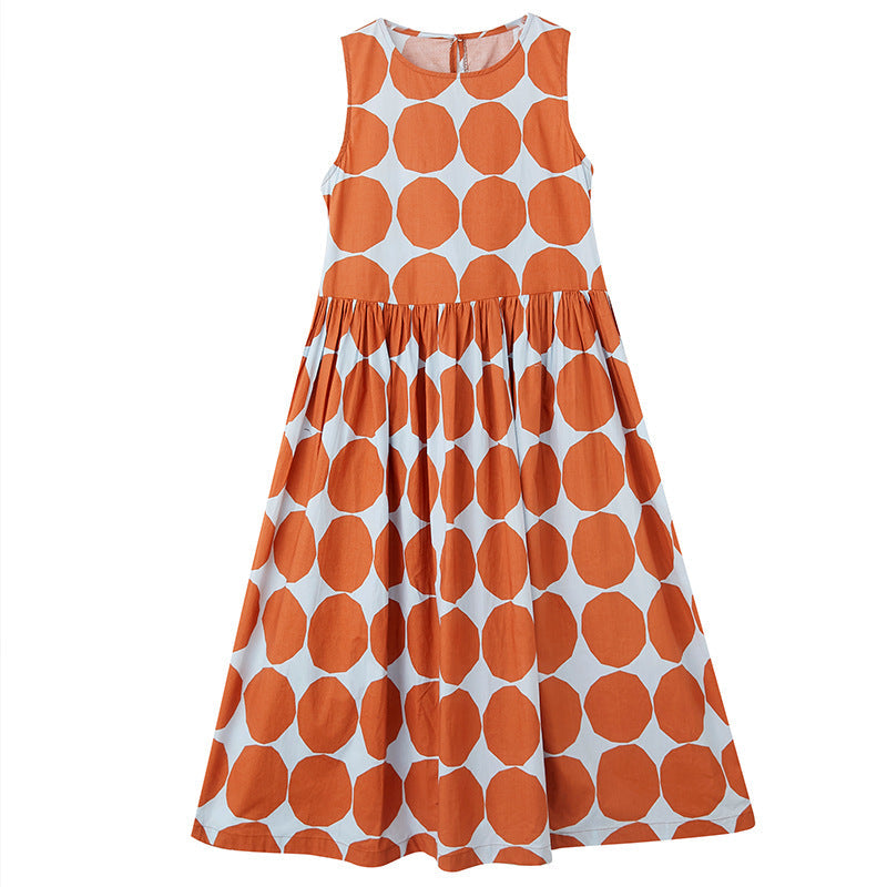 Summer Women Dot Print Midi Dresses-Dresses-Free Shipping at meselling99