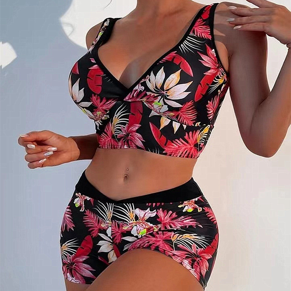 Sexy Floral Print  Summer Boxer Swimsuits