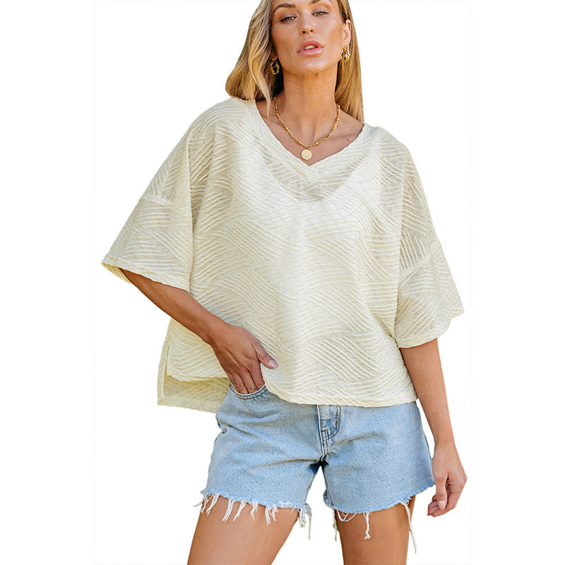 Casual V Neck Short Sleeves T Shirts