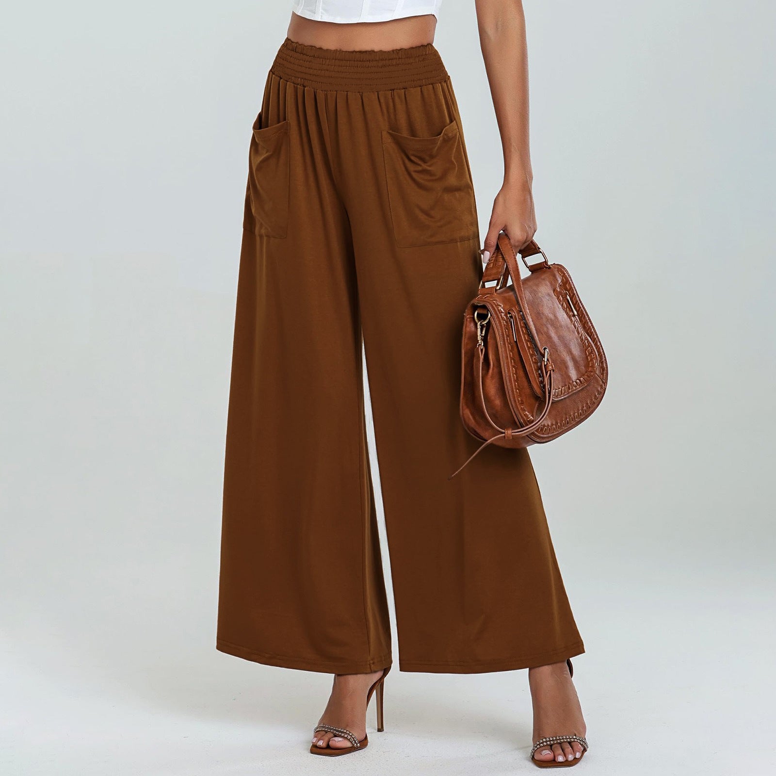 Women's High-Waisted Elastic Waist Casual Pants