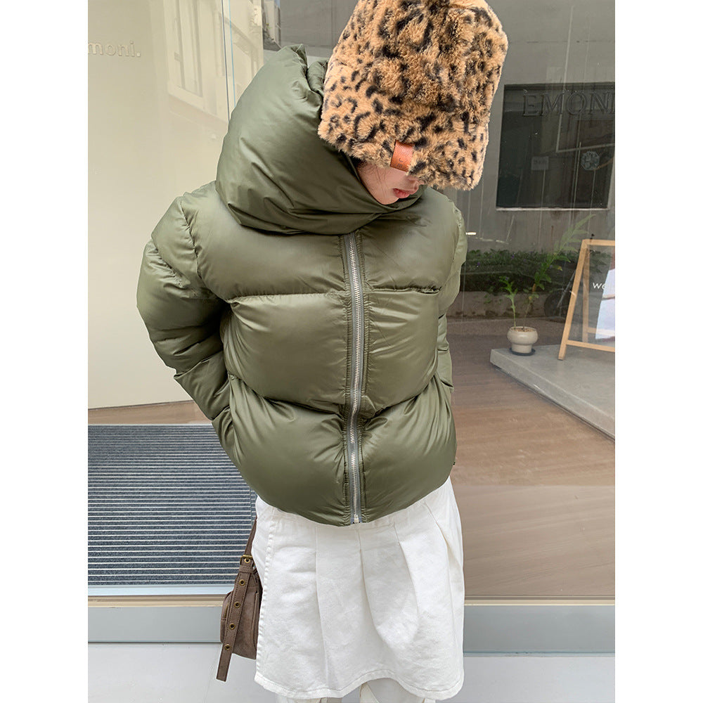 Winter Street Style Scarf Warm Short Jacket Coats