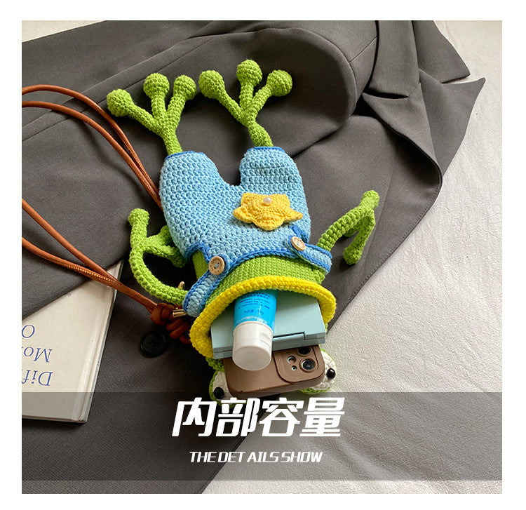 The "Goofy Gulp" Frog Crossbody Bag | Handmade Crochet Phone Pouch