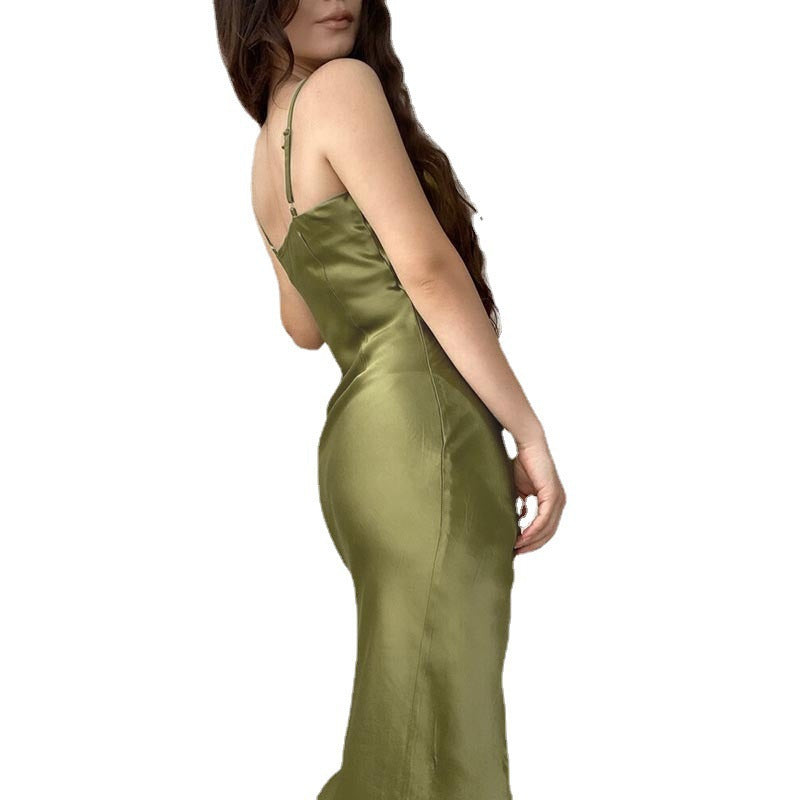 Sexy Satin Backless Women Party Dreses-Dresses-Free Shipping at meselling99
