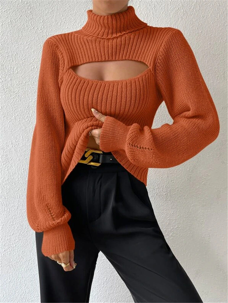 Sexy High Neck Knitted Sweaters