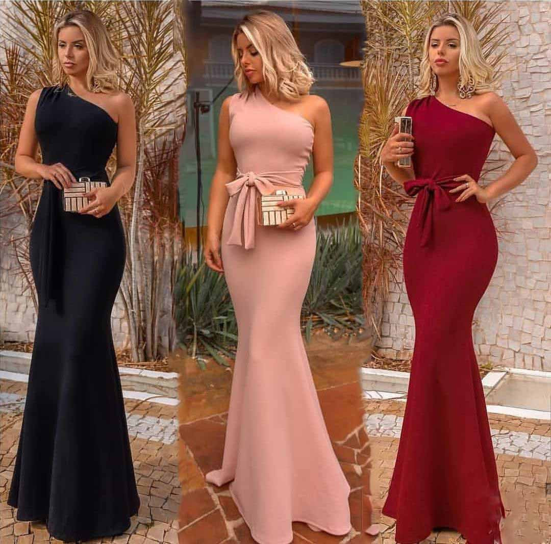 Sexy One Shoulder Sleeveless Evening Dresses-Dresses-Free Shipping at meselling99