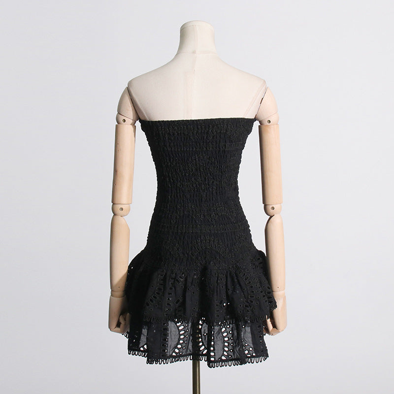 Designed Women's Holiday Style Bodycon Bandeau Beach Dress