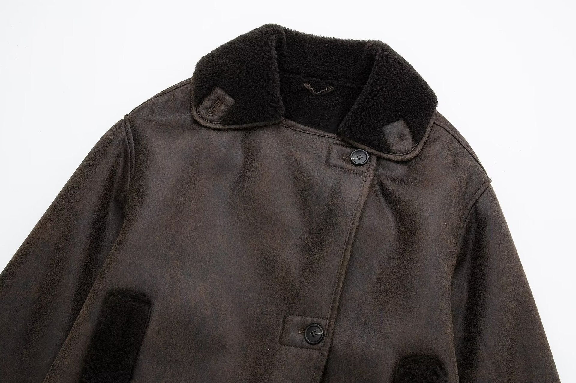 Women's Shearling-Lined Suede Jacket