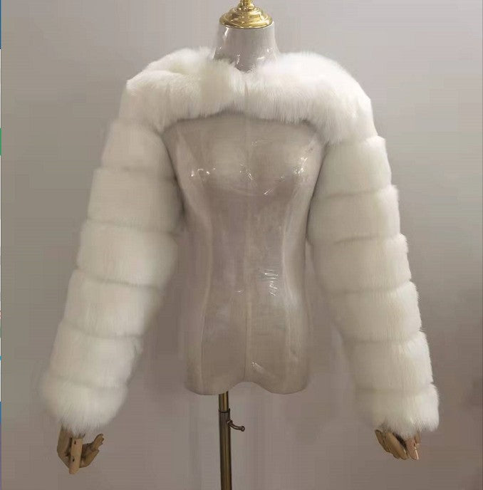 Women Artifical Fox Fur Women Cape Coats