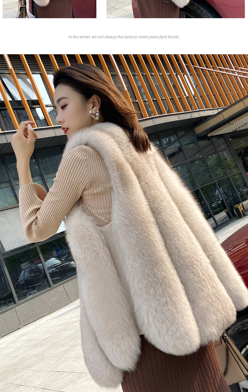 Fashion Artificial Fox Fur Vest
