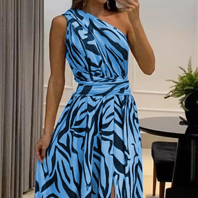 Sexy One Shoulder Sleeveless Long Dresses