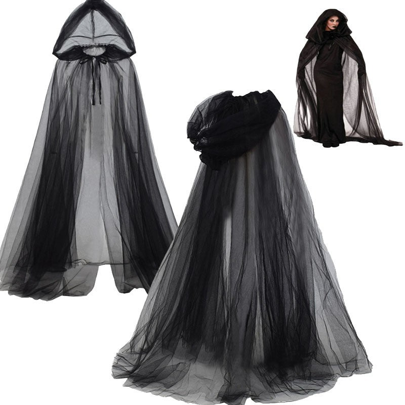 Halloween Cosplay Costume – Ghost Witch Cloak with Hood