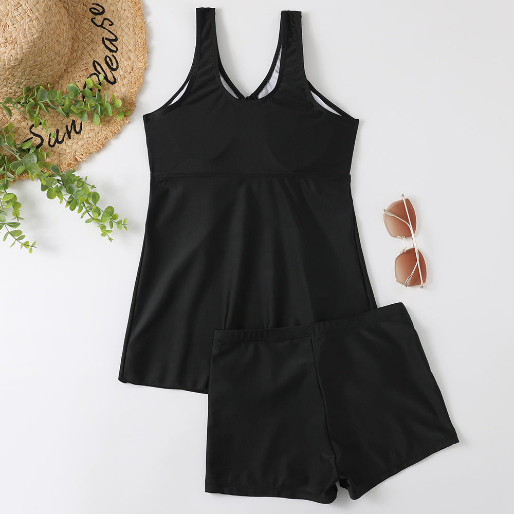 Women's Printed Multi-Colored Conservative Bikini Set