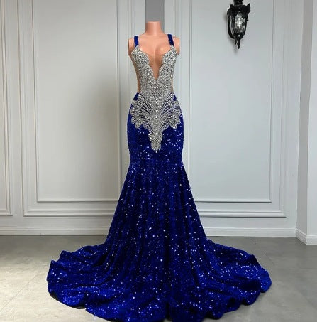 Luxury Sequin Embellished Mermaid Evening Dress