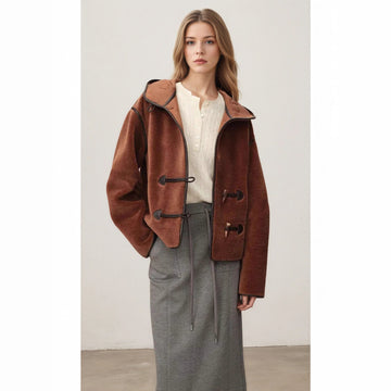 Elegant Faux Fur Hooded Jacket