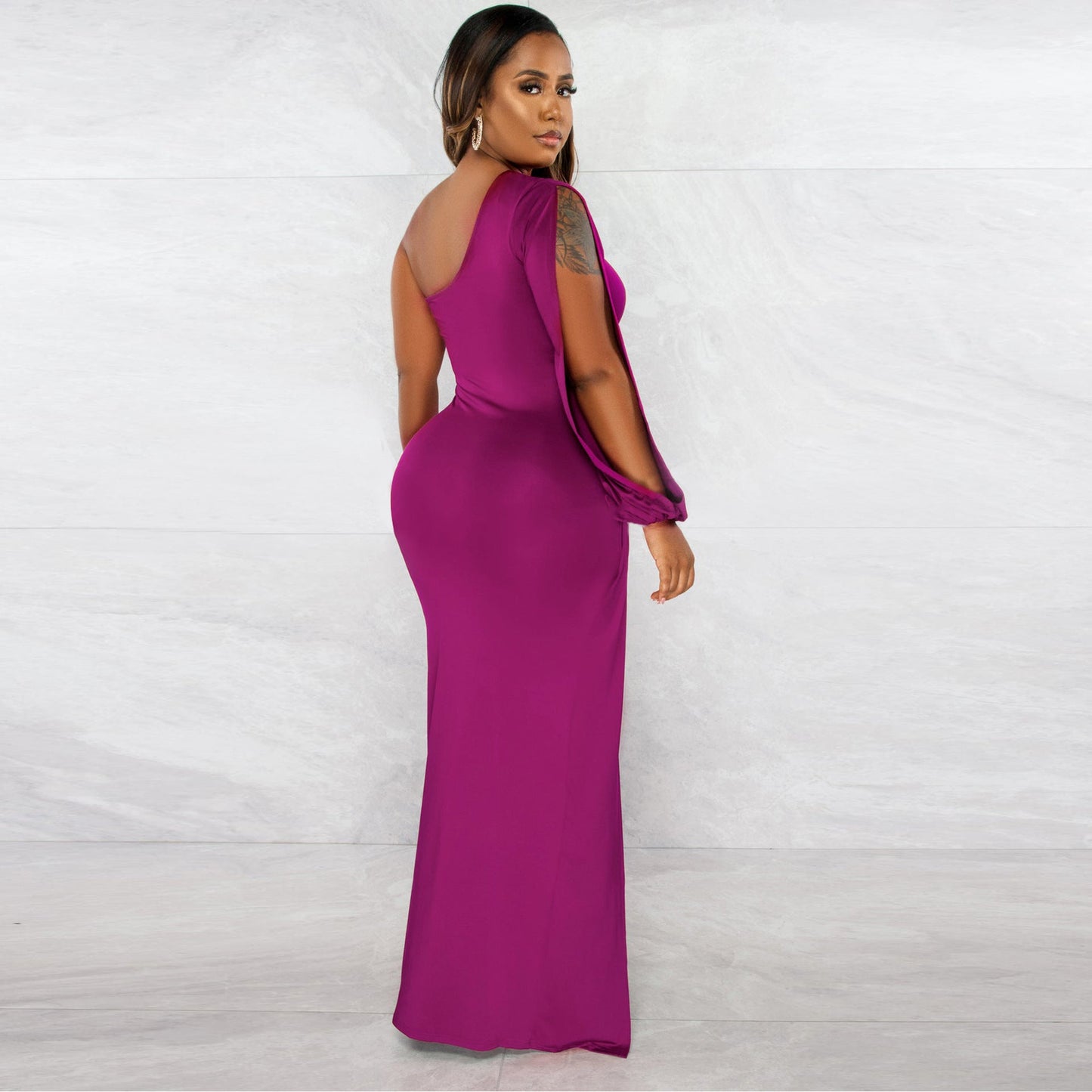 Classy One Shoulder Tight Dresses-Dresses-Free Shipping at meselling99