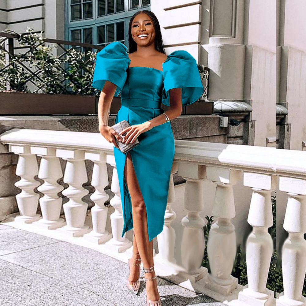 Sexy Blue Split Front Party Dresses-Dresses-Free Shipping at meselling99