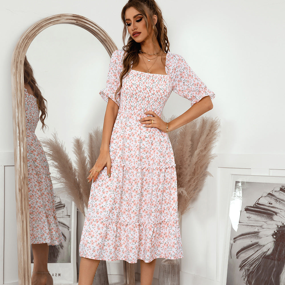 Elegant Half Sleeves Summer Midi Dresses