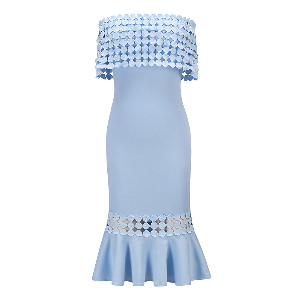 Sexy Off The Shoulder Bodycon Party Dresses-Dresses-Blue-S-Free Shipping at meselling99