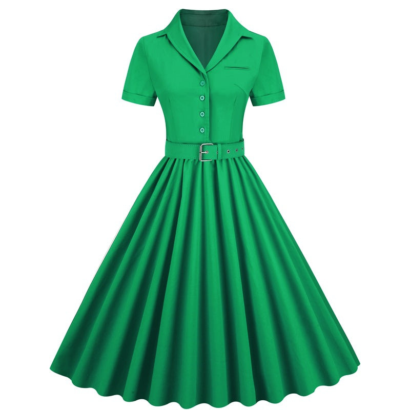Vintage A Line Dresses for Women-Dresses-Green-S-Free Shipping at meselling99