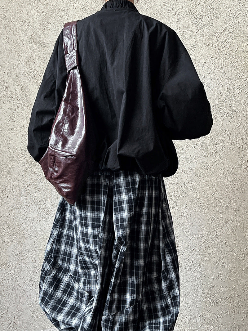 Women's Stand Collar Zip-Up Cotton Jacket-Black-M-Free Shipping Leatheretro