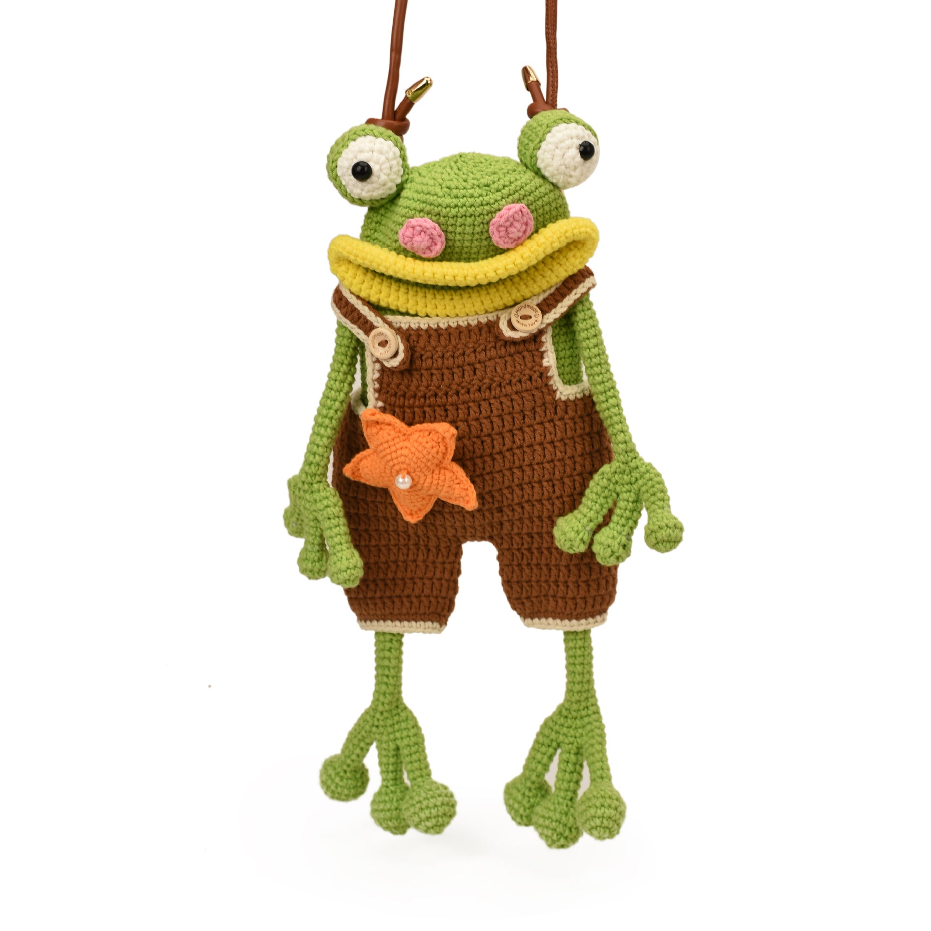 The "Goofy Gulp" Frog Crossbody Bag | Handmade Crochet Phone Pouch