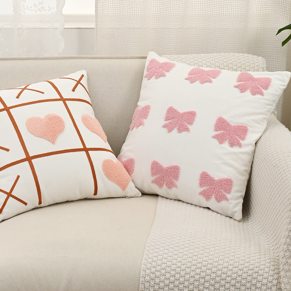 Embroidery Heart Cute Sofa Pillow